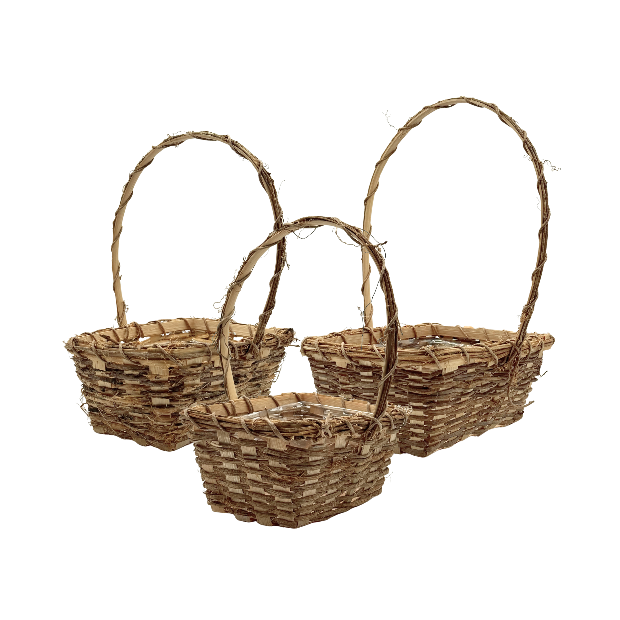 Jacobson - Wholesale Basket - 9.5"D Mixed Vine Rattan Baskets - 2 Sets of 33