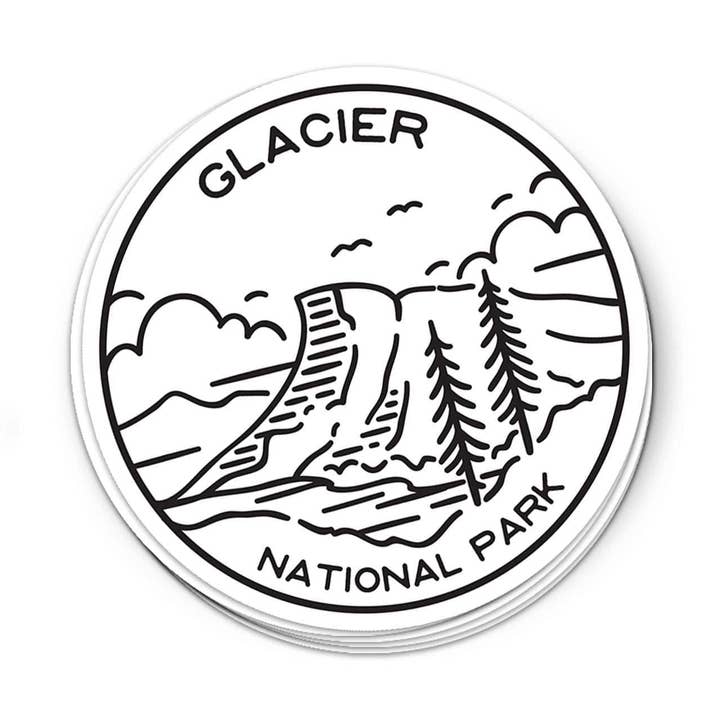 Glacier National Park Sticker | National Park Decal for wholesale by Albion Mercantile Co.