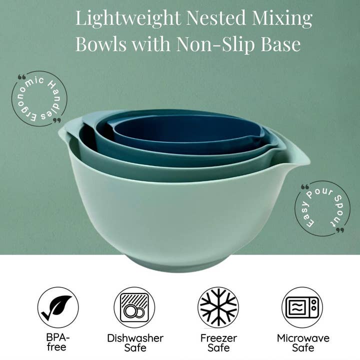 Lexi Home - Wholesale Mixing Bowl - 4-Piece Plastic Non-Skid Mixing Bowl Set in Gradient Colors