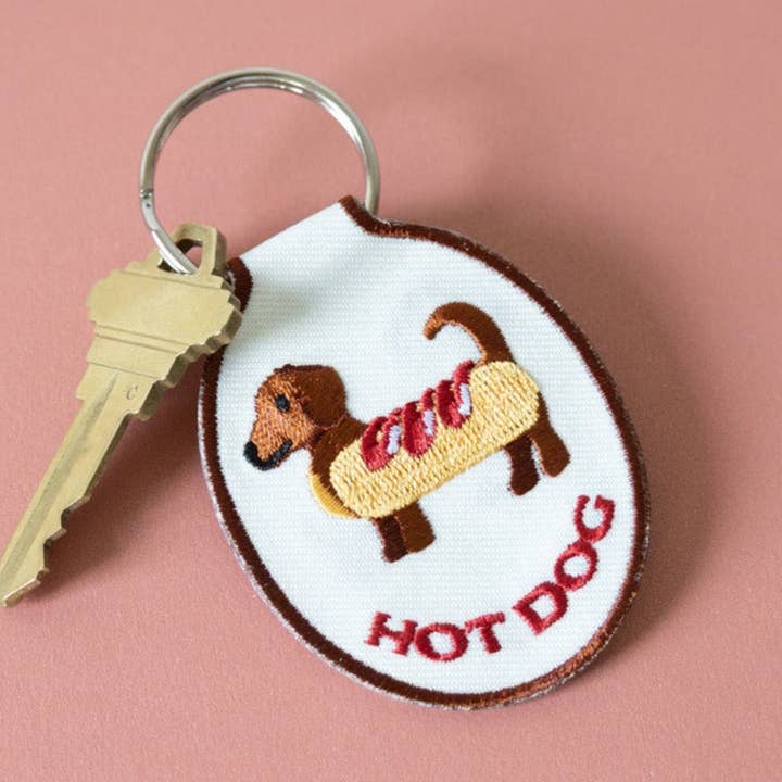 Lindy Stark Designs - Wholesale Keychain - Women's - Hot Dog Embroidered Keychain0