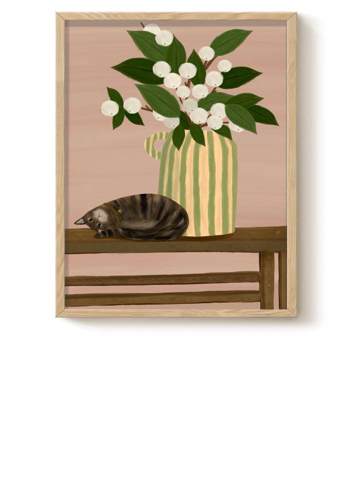 Tabby Cat Print - Cat Art, Gifts, Wall Decor, Illustrations for wholesale by The Paper Tail