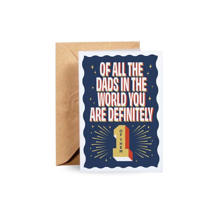 Number 1 Dad Greeting Card for wholesale by Gold St. Press