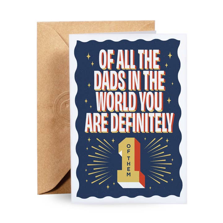 Number 1 Dad Greeting Card for wholesale by Gold St. Press