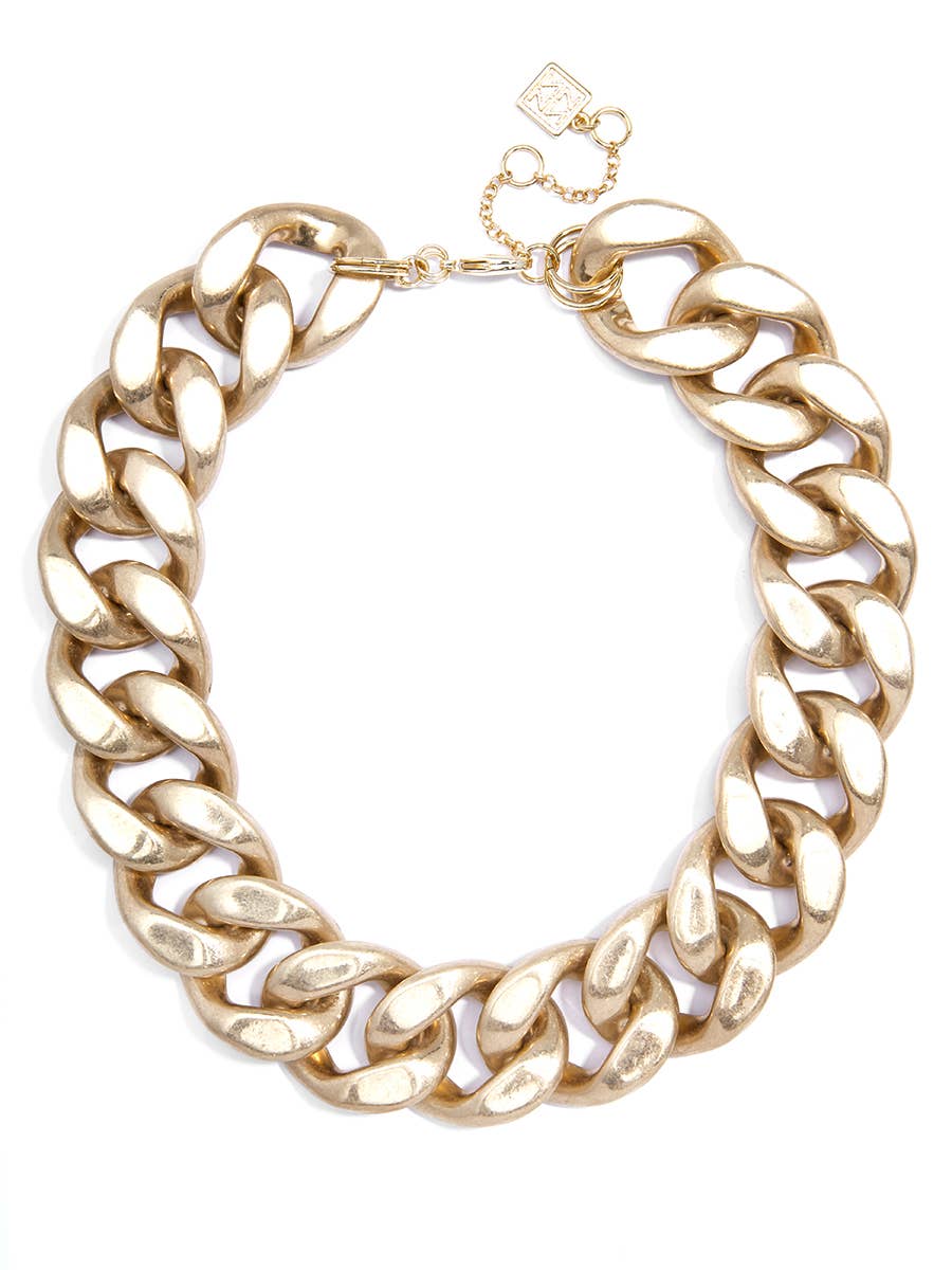 ZENZII Jewelry - Wholesale Link & Chain Necklace - Burnished Curb Chain Collar Necklace0