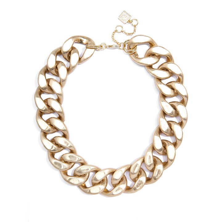 ZENZII Jewelry - Wholesale Link & Chain Necklace - Burnished Curb Chain Collar Necklace