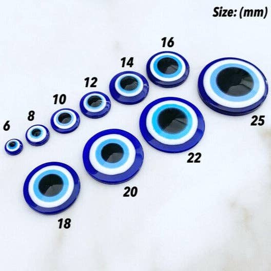 Evil Eye Resin cabochons met platte achterkant, 20 stuks harsbedeltjes voor wholesale door Evileyefavor