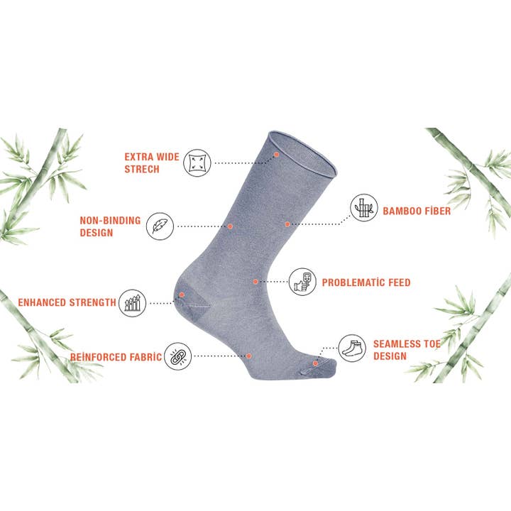 Fashiontight - Wholesale Socks - Men's - Louluu Men Bamboo Diabetic Crew Socks