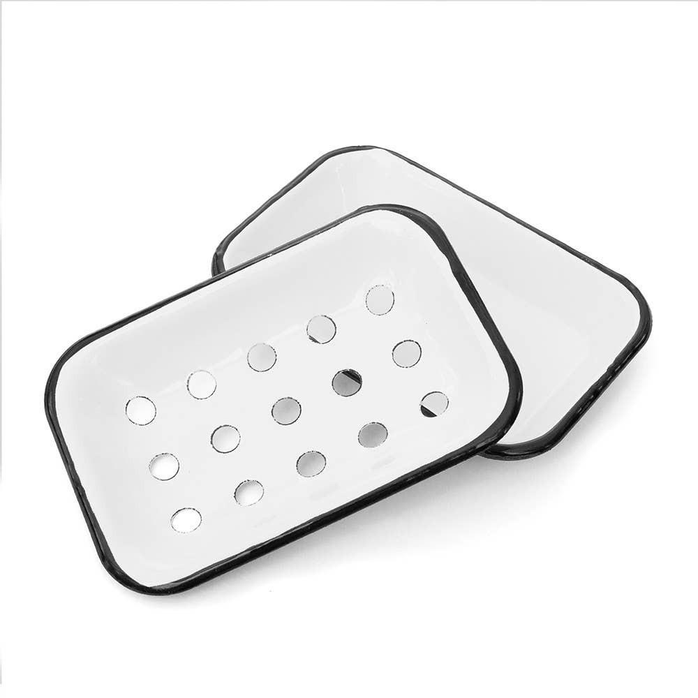 FinchBerry - Wholesale Kitchen Soap Dish - Farmhouse White Metal Soap Dish Tray Home Bathroom Decor3