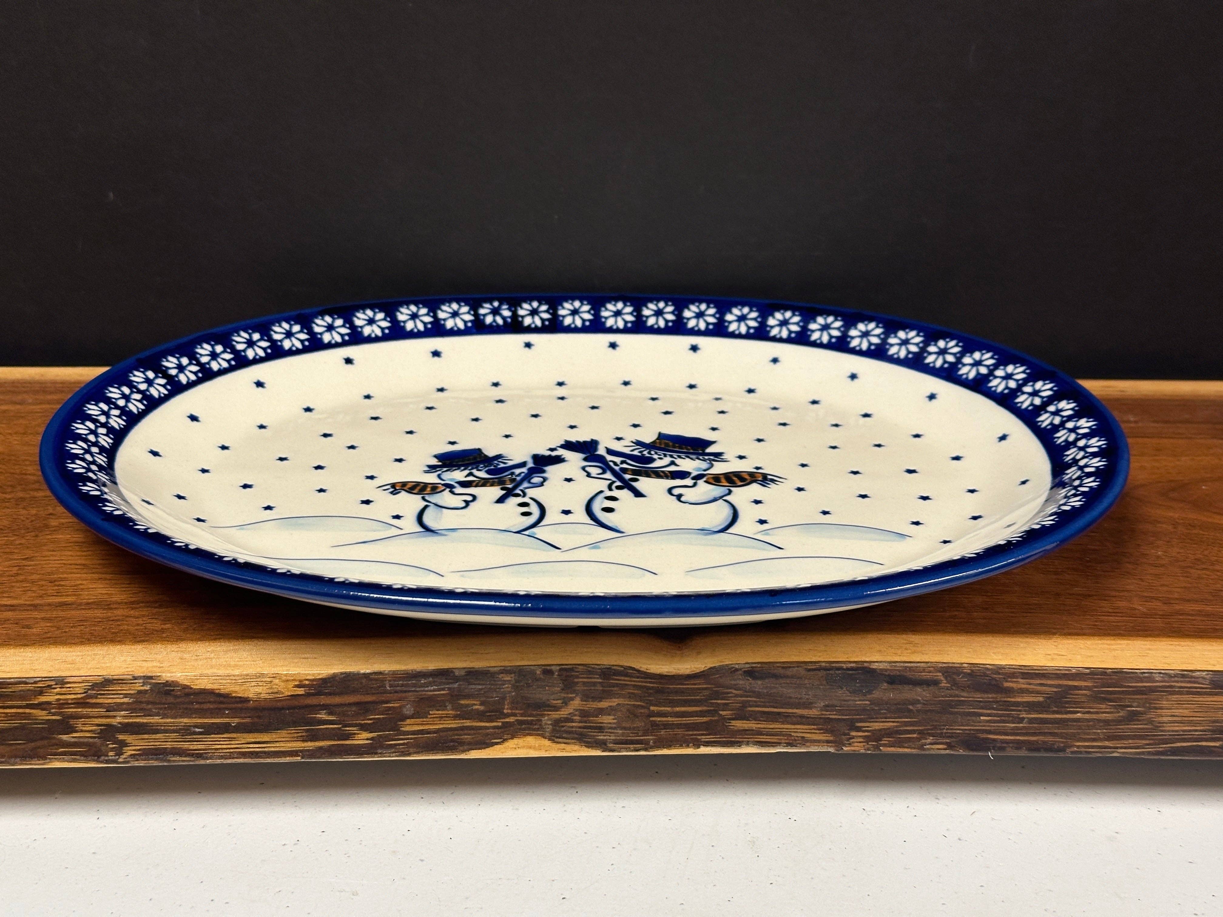 Music City Polish Pottery - Wholesale Platter - Platter, Oval - Snowman2