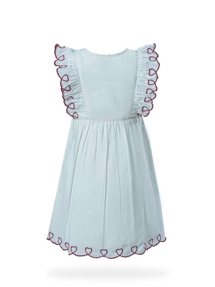 Yo Baby - Wholesale Dress - Kids - Heart Emroidered Gathered Dress3