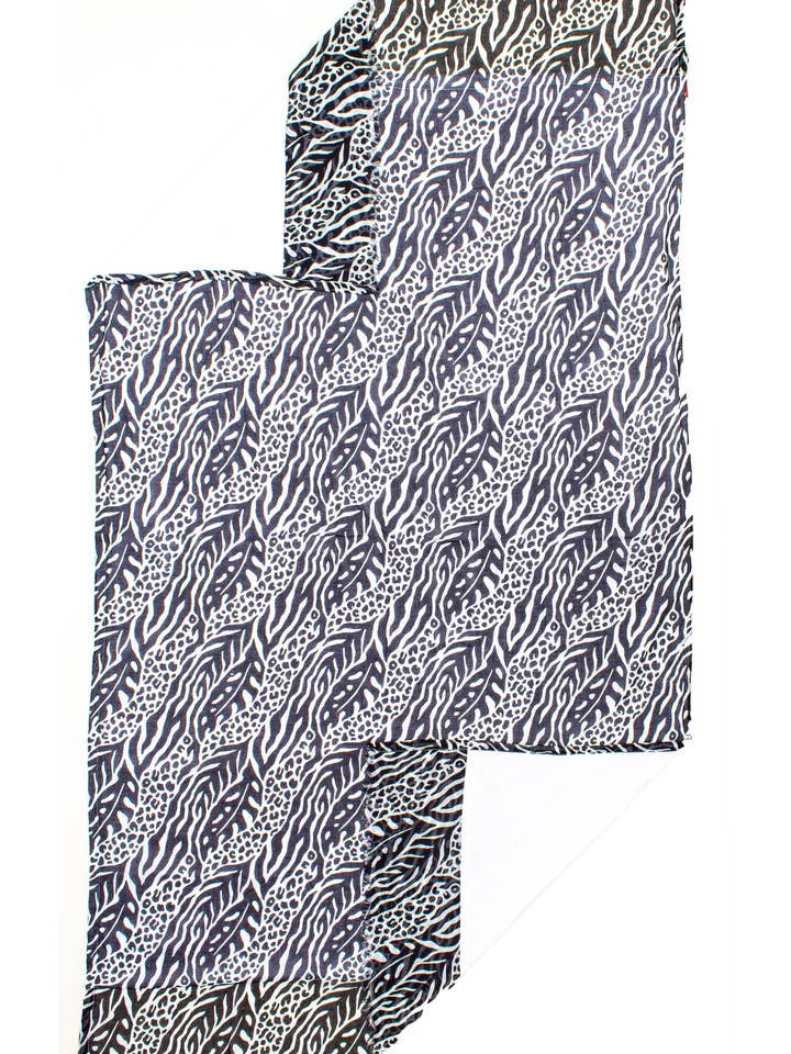 Strandhåndklæde med zebra- og palmeprint 100 x 180 cm, 50% bomuld, 50% polyester for engroshandel hos Ayfee