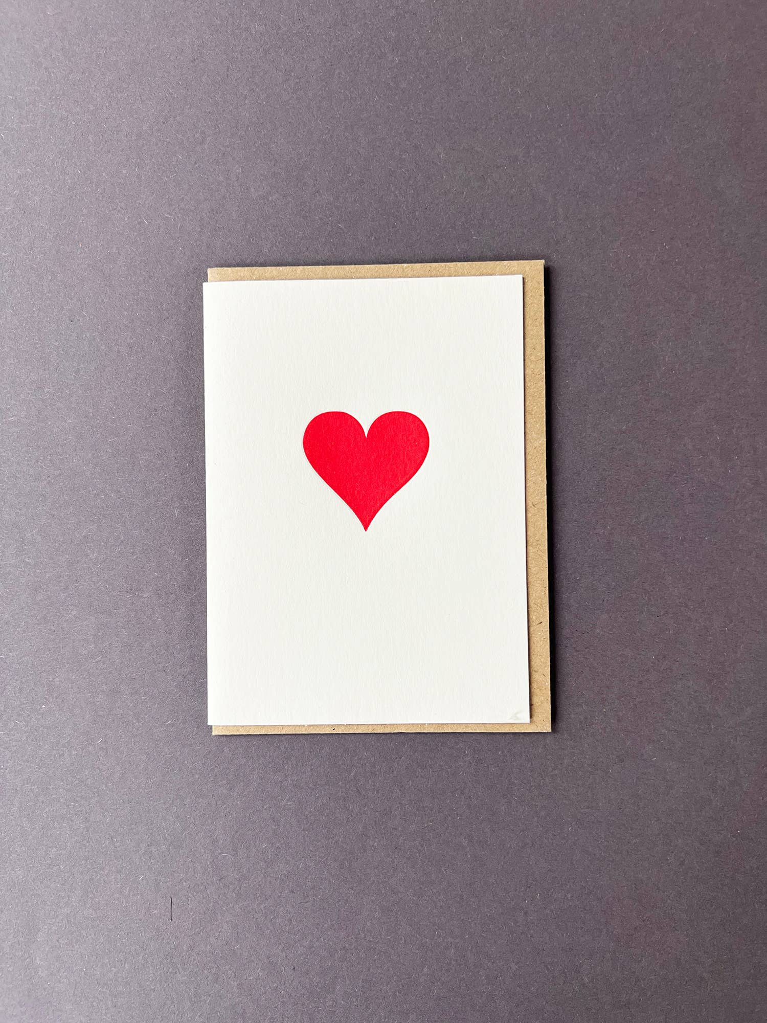 Penguin Ink - Wholesale Love card - Red Heart Letterpress Card | Heart Notecard | Love Card
