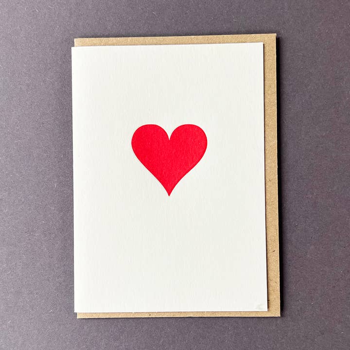 Penguin Ink - Wholesale Love card - Red Heart Letterpress Card | Heart Notecard | Love Card0