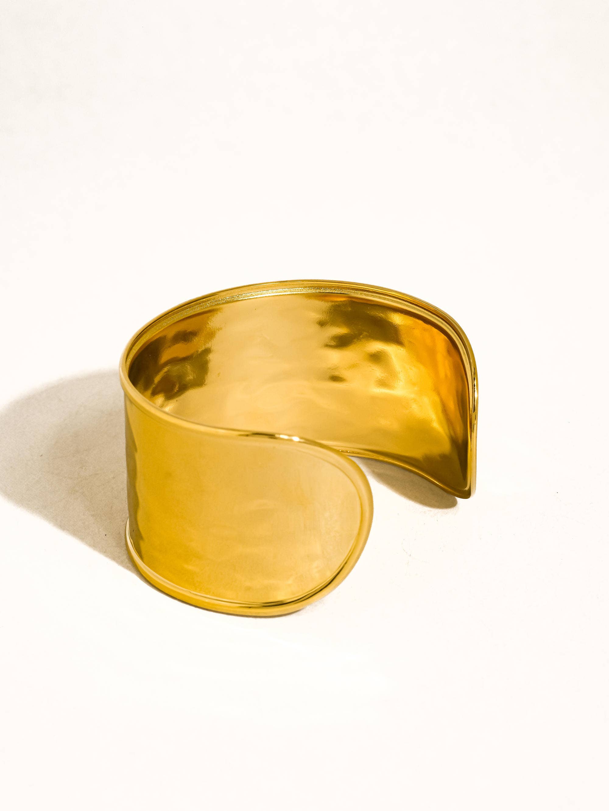 Calric 18K Gold Non-Tarnish Wide Statement Cuff Bracelet for wholesale on Faire3