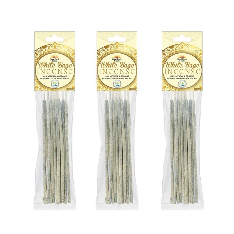 Designs by Deekay Inc. - Wholesale Incense - White Sage Artisan Resin Rolled Incense Sticks (10)