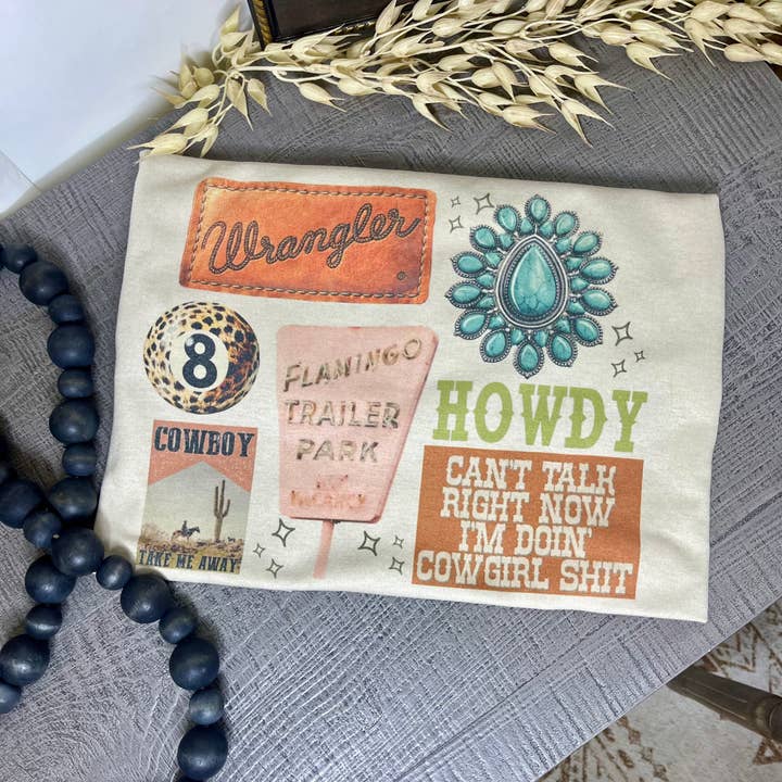 Jerzee Tan I'm Doin' Cowgirl Shit (Sublimation T-Shirt) for wholesale on Faire
