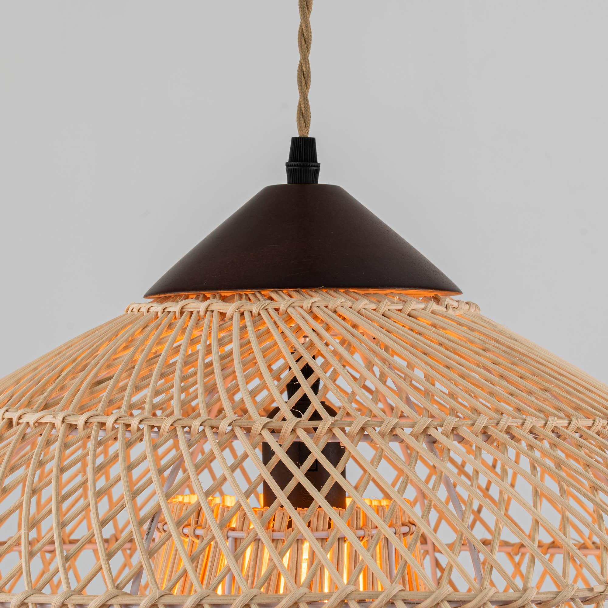 Beige Wabi-Sabi Rattan Pendant Light Rustic Interior Decor Light for wholesale on Faire8