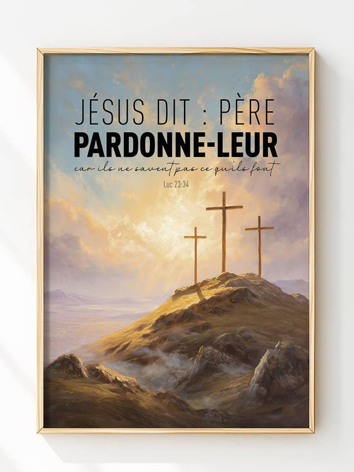Luca 23:34 - Il Calvario - Manifesto Spirituale per la vendita all'ingrosso da parte di MokaMouse