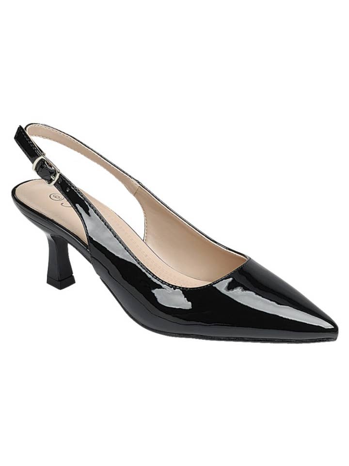 FASHION EMPORIO - Wholesale Low Heels - Women's - Women Kitten Heel Slingback Shoes FL-PRIMARY-836