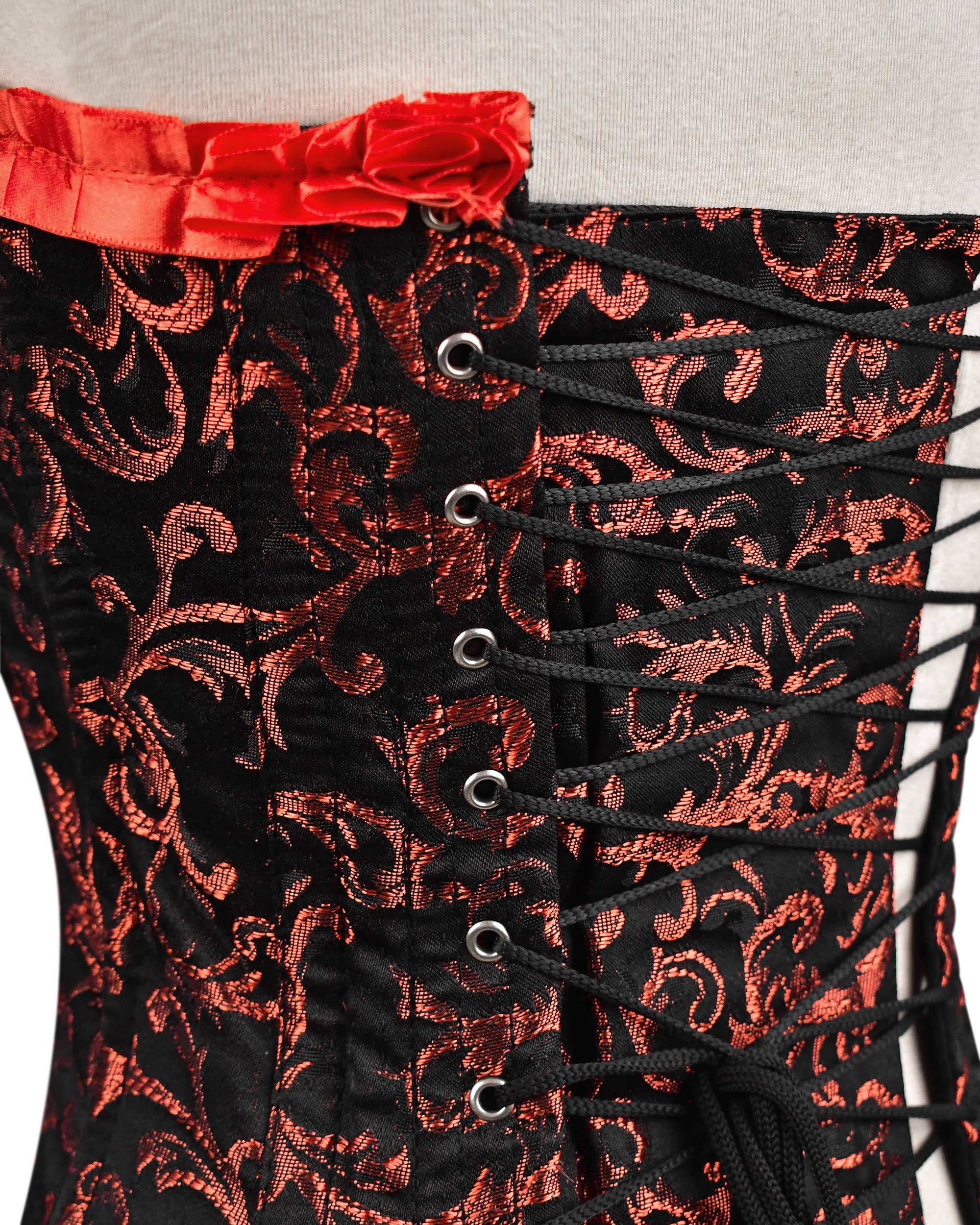 Attire Fashion Club - Vente Corset – femme - Corset rouge fait main avec armature en acier pour femme8