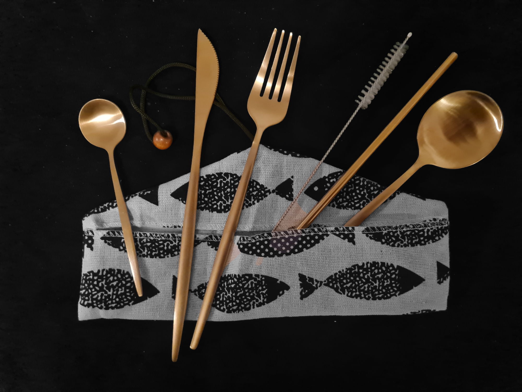 Sostraw & SmartThings - Wholesale Assorted Cutlery Set - Picnic / Office / On the Go Cutlery Set - 8 pouches/5 colors2