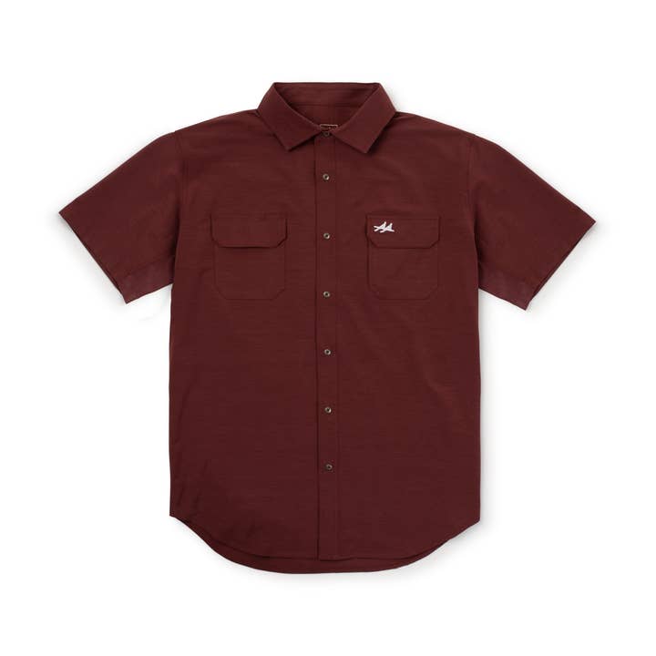 “The Rio” Ultimate Outdoor Blend Short Sleeve - Maroon for wholesale by Two Dove Outdoors