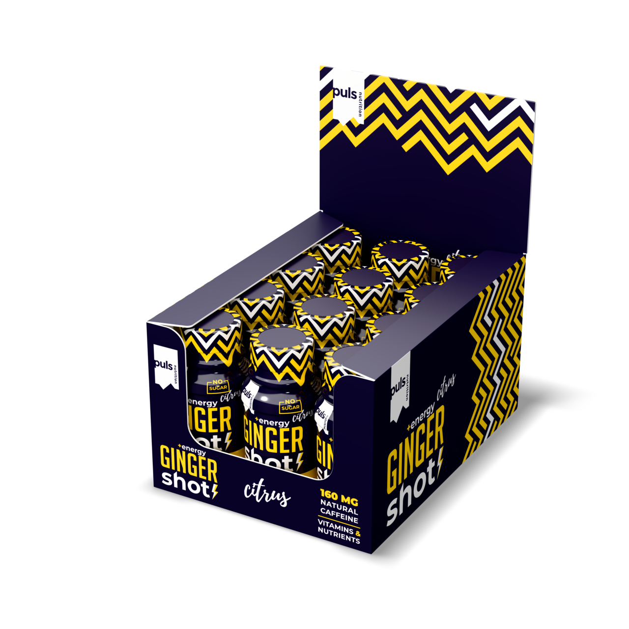 Puls Nutrition - Vendita all'ingrosso Bevande isotoniche/energetiche - SHOT ENERGIA+ZENZERO Agrumi 60 ml2
