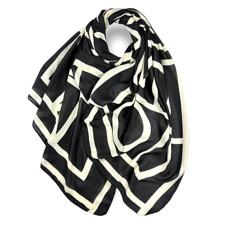 Lili Scarves (US Duty Free) – wholesale Scarf – Women's – Geometric Print Silk Touch Scarf3
