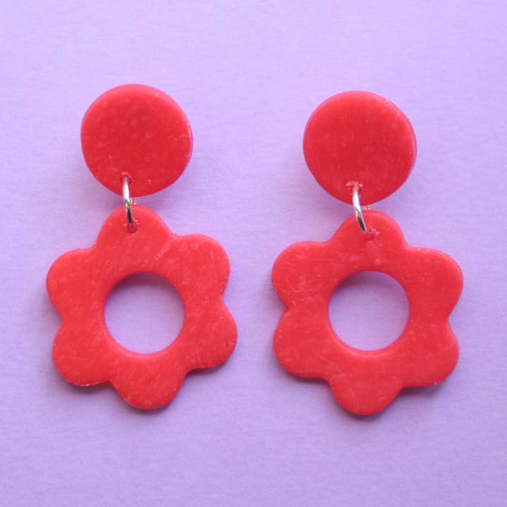 Pendientes flor roja para venta al por mayor de mary earrings studio