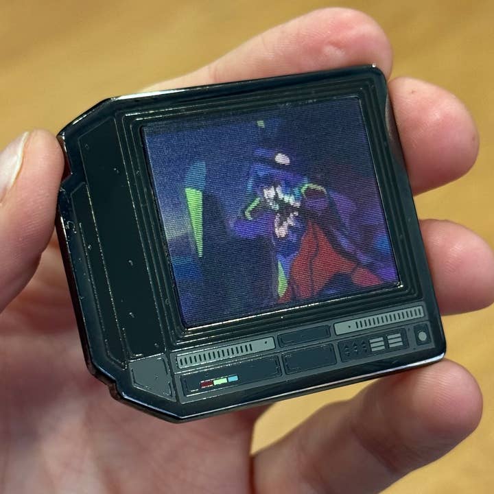 GoopyGoblins - Wholesale Lapel pin/button - 2.5" Lenticular Anime Eva-01 Roar CRTV Enamel Pin4