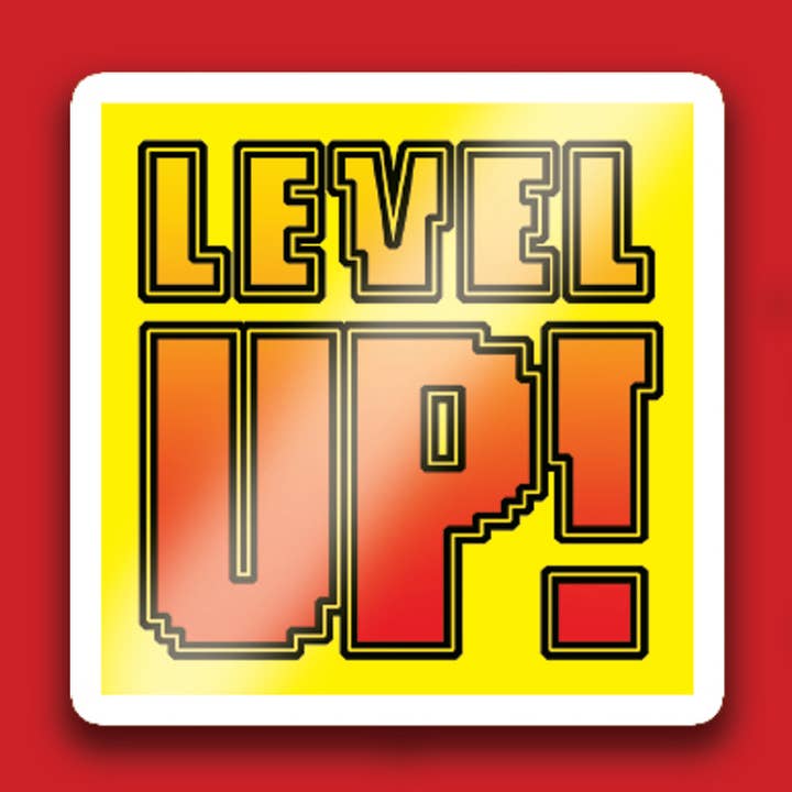 Level omhoog! Sticker voor wholesale door Black River Letterpress & Paper Co.