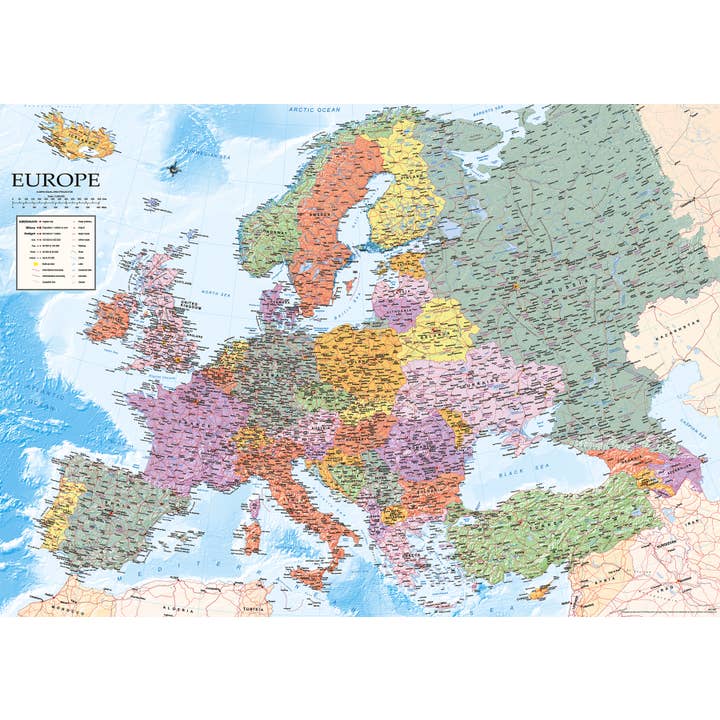 Close Up GmbH - Venta al por mayor Puzle - Adultos - Puzle con el mapa de Europa, 2000 piezas, inglés, 96,6 x 68,8 cm
