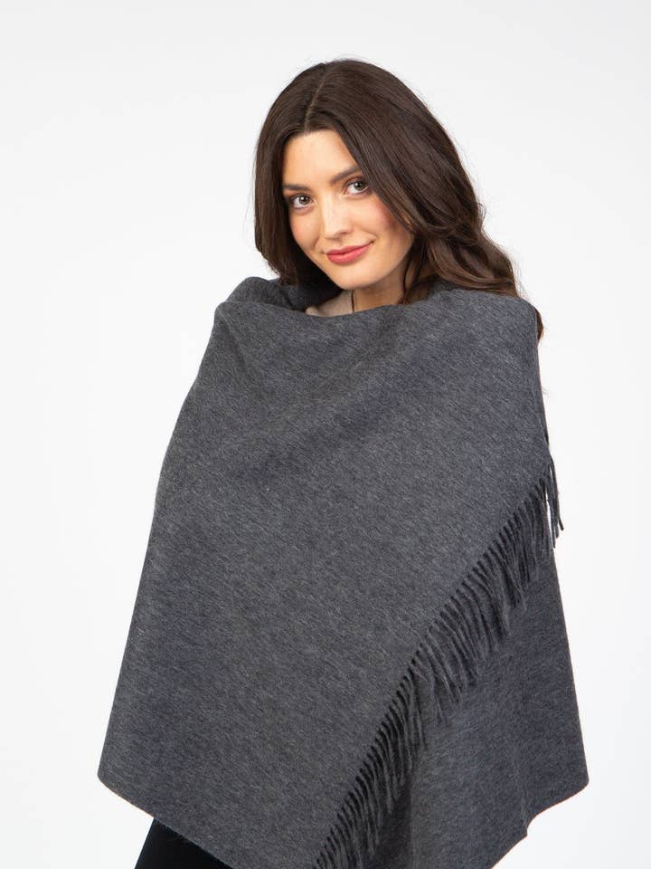 Solid Lambswool Stole - Steinway Grey for wholesale by Kiltane