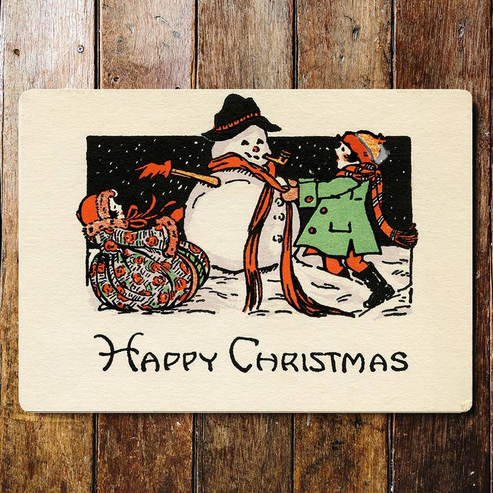 Pañuelo navideño con diseño de muñeco de nieve para invierno, placa metálica para venta al por mayor de The British Metal Signs Company