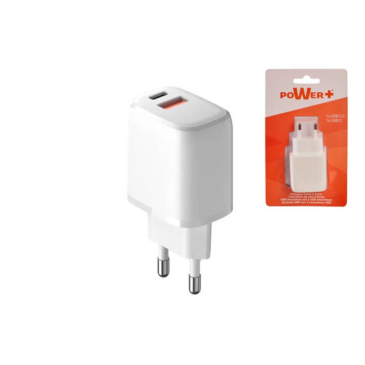 CP INTERNATIONAL - Wholesale Portable Charger - 2-Port USB Wall Charger + 1xUSB Type C