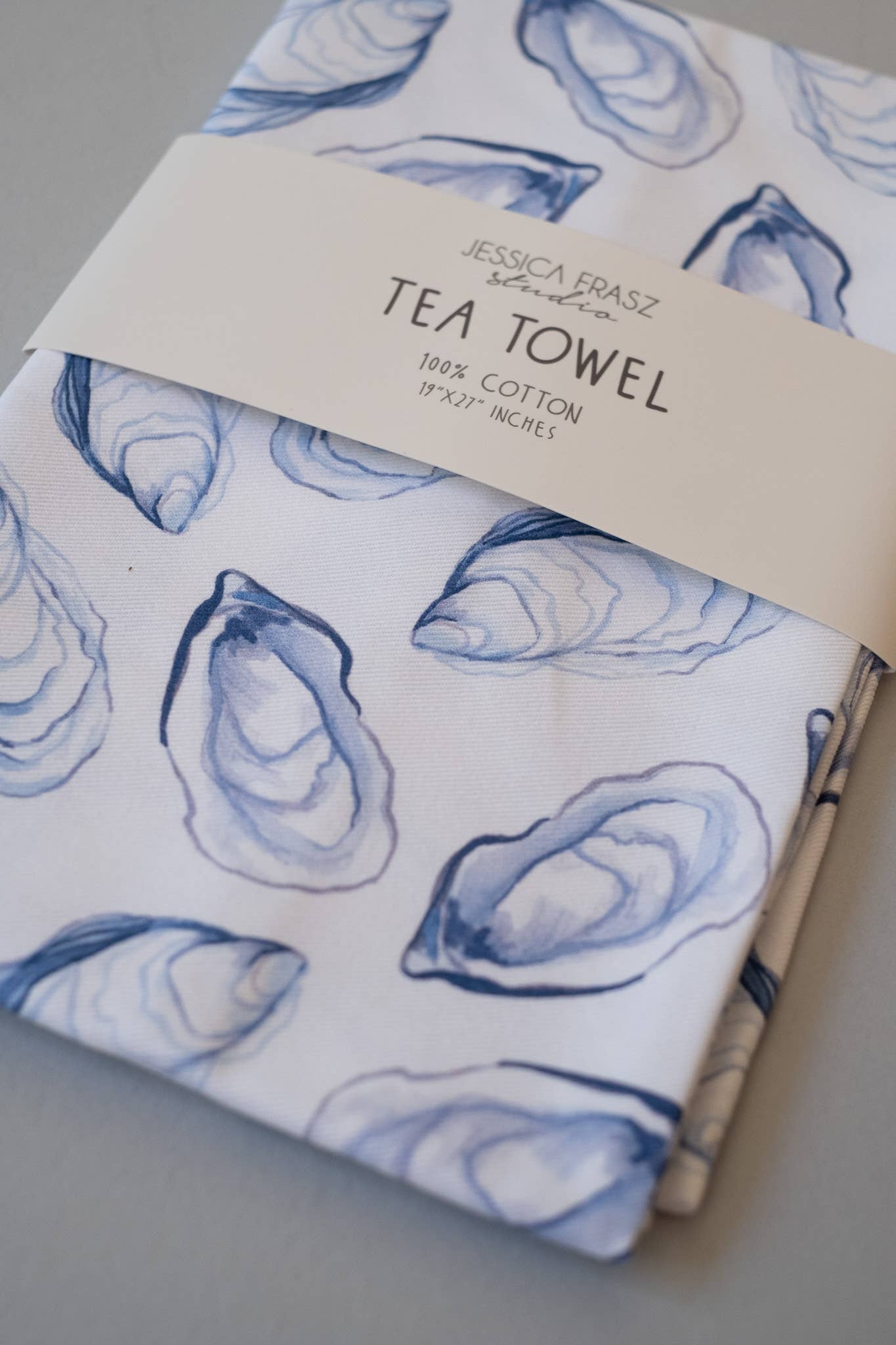 Jessica Frasz Studio – Großhandel Geschirrtücher – Auster-Küsten-Dekor Geschirrtuch1