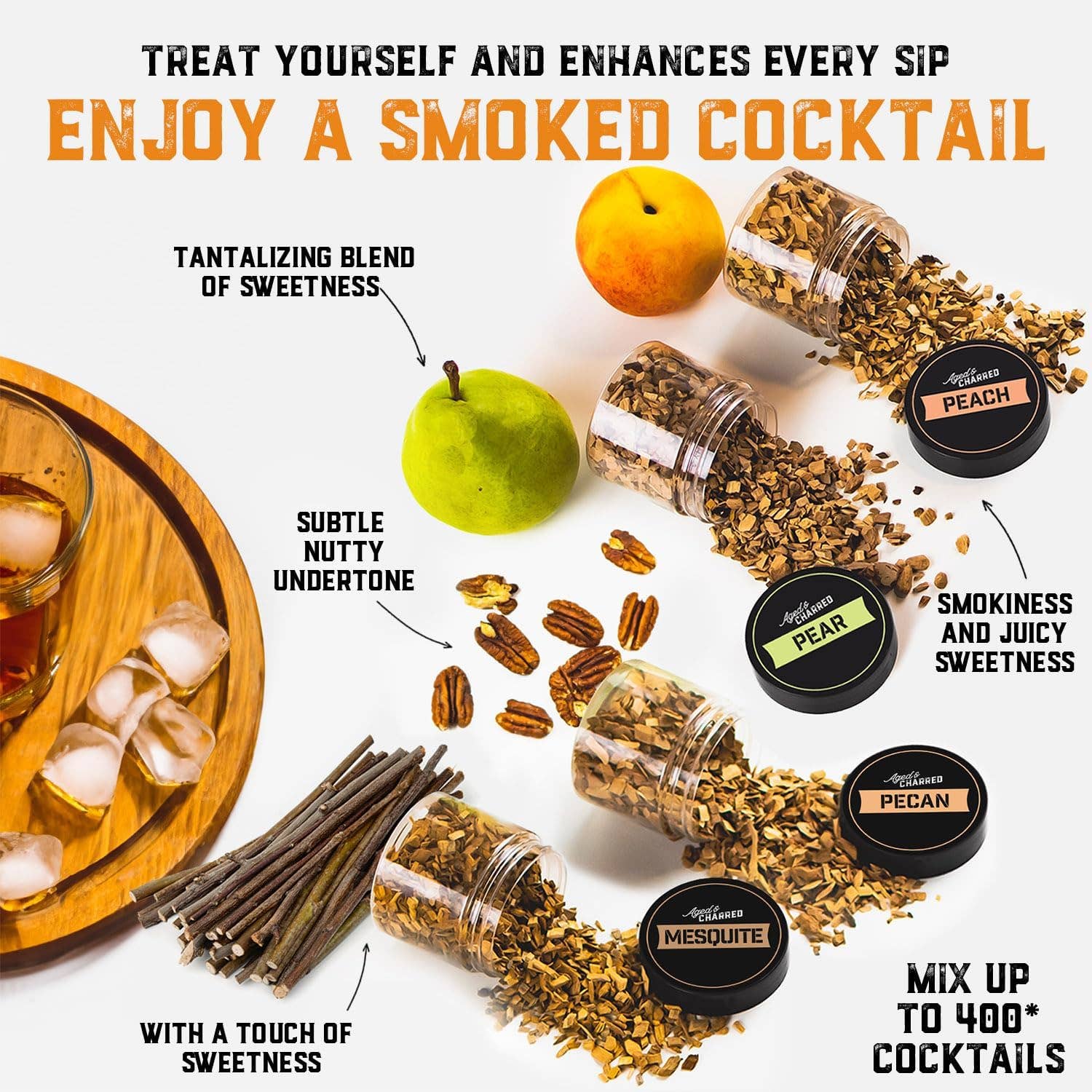 Aged & Charred - Wholesale Kitchen Tool/Gadget - Wood Chip Four Pack - Combo Pack1