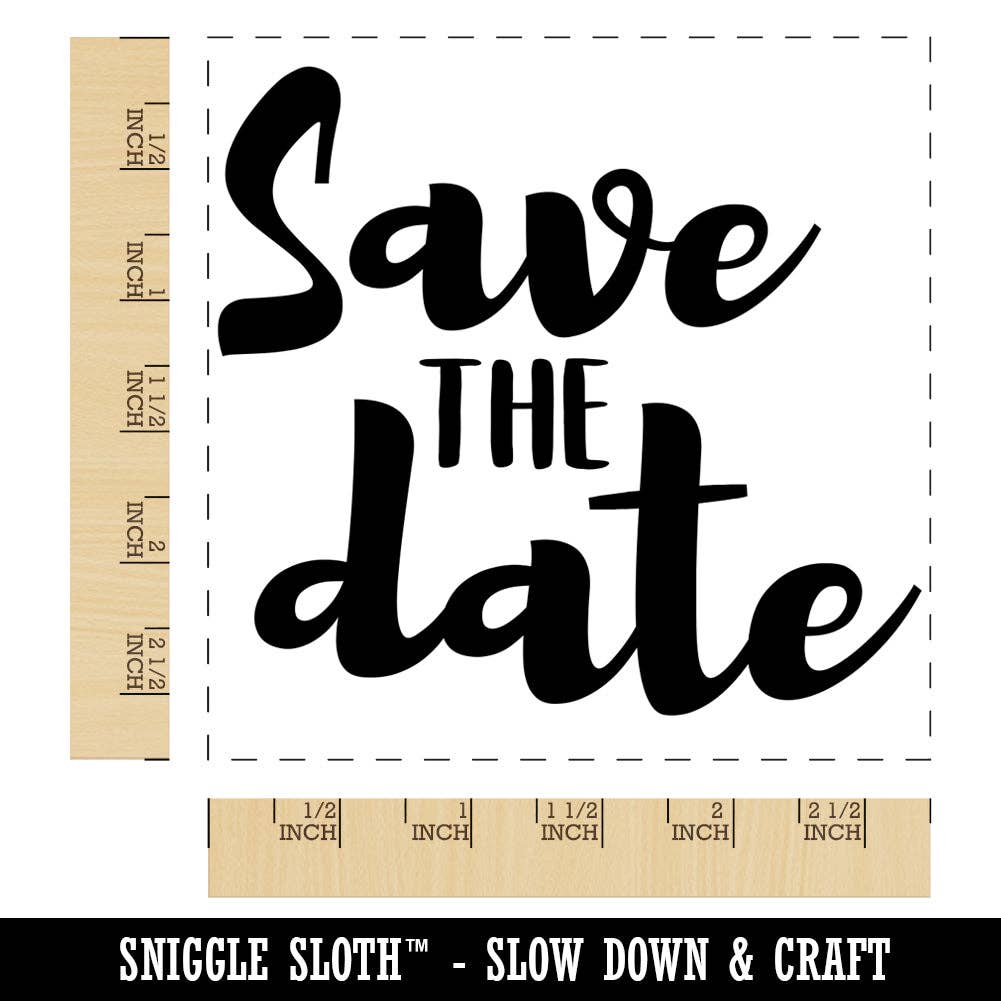 Sniggle Sloth - Wholesale Rubber/Decorative Stamp - Save the Date Wedding Invitation Square Rubber Stamp for Stamping Crafting2