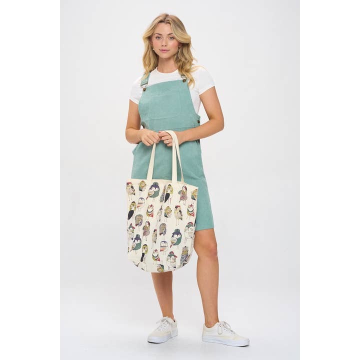 SM WARDROBE - Wholesale Tote Bag - Women's - COLORFUL OWL PRINT TOTE BAGS2