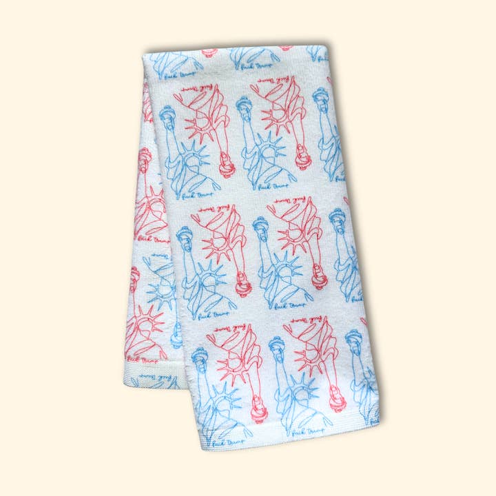Subtle F*ck Trump Statue of Liberty Hand Towel for wholesale by Grateful Thread Co.