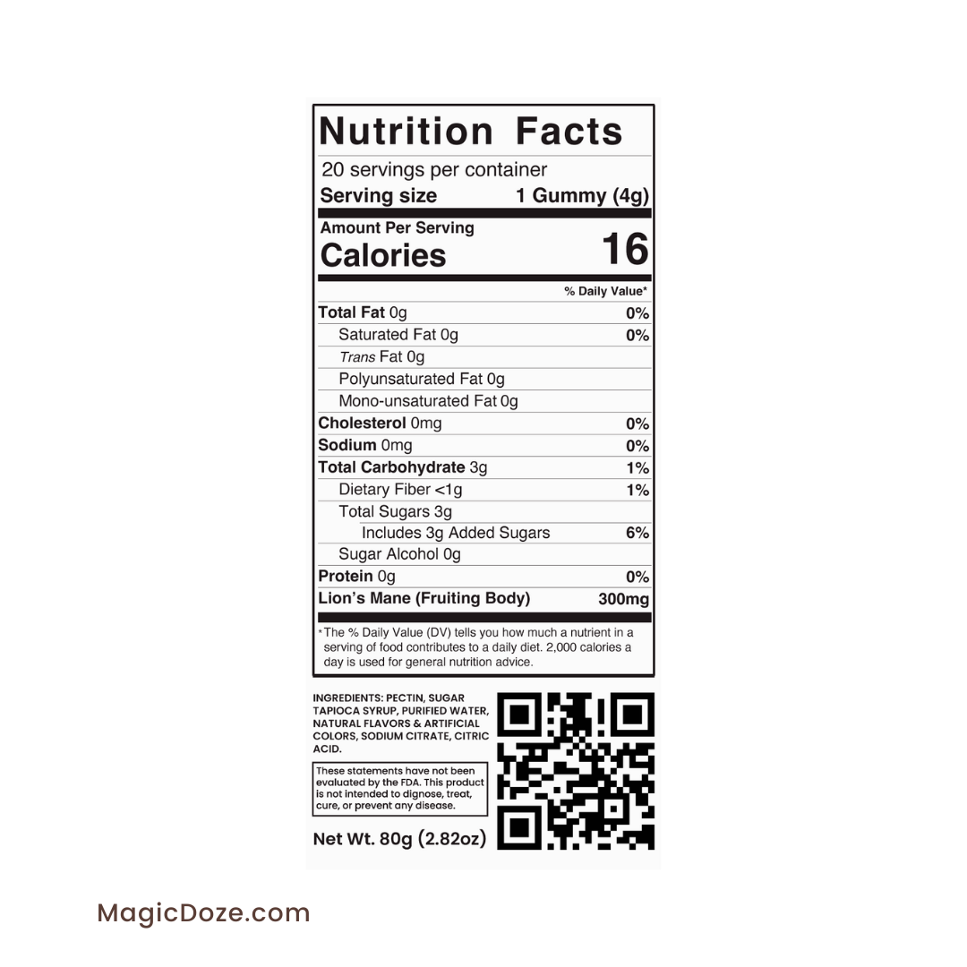 Magic Doze - Wholesale Oral Supplement/Vitamin - Lion's Mane Gummies (Cherry Tart) - Brain Food by Magic Doze™4