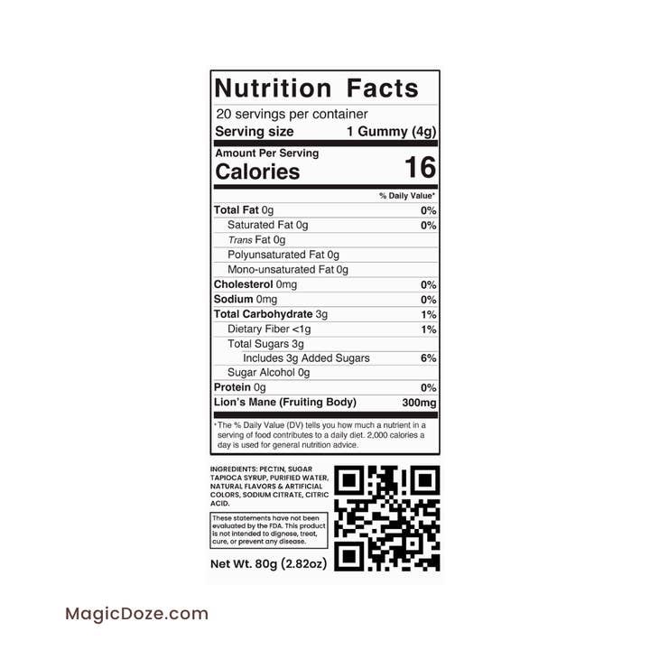 Magic Doze - Venta al por mayor Suplementos/vitaminas para beber - Gominolas de Melena de León (Tarta de Cereza) - Alimento para el Cerebro de Magic Doze™4