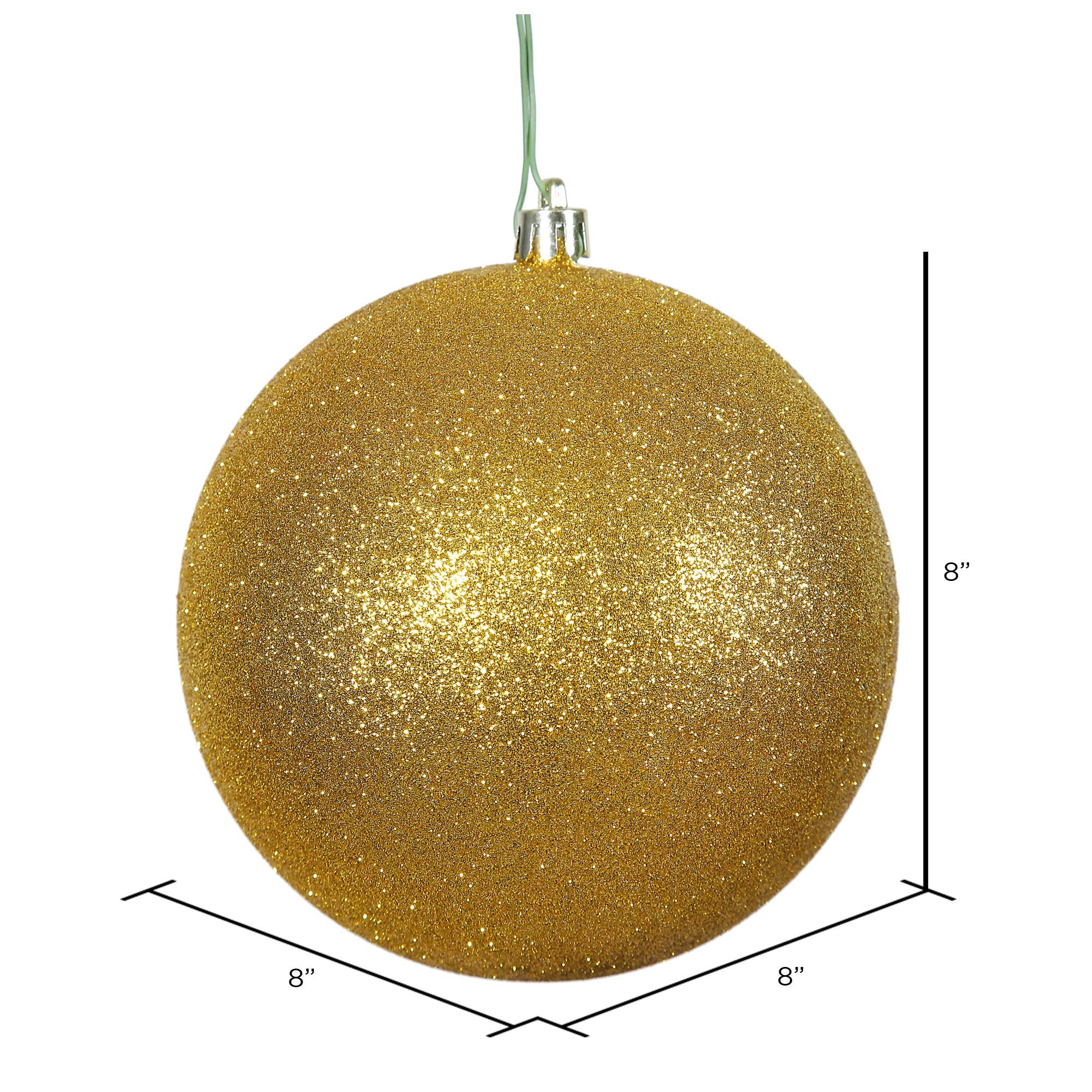 Or antique Boule décorative Vickerman à paillettes en or antique de 8 po en vente sur Faire1