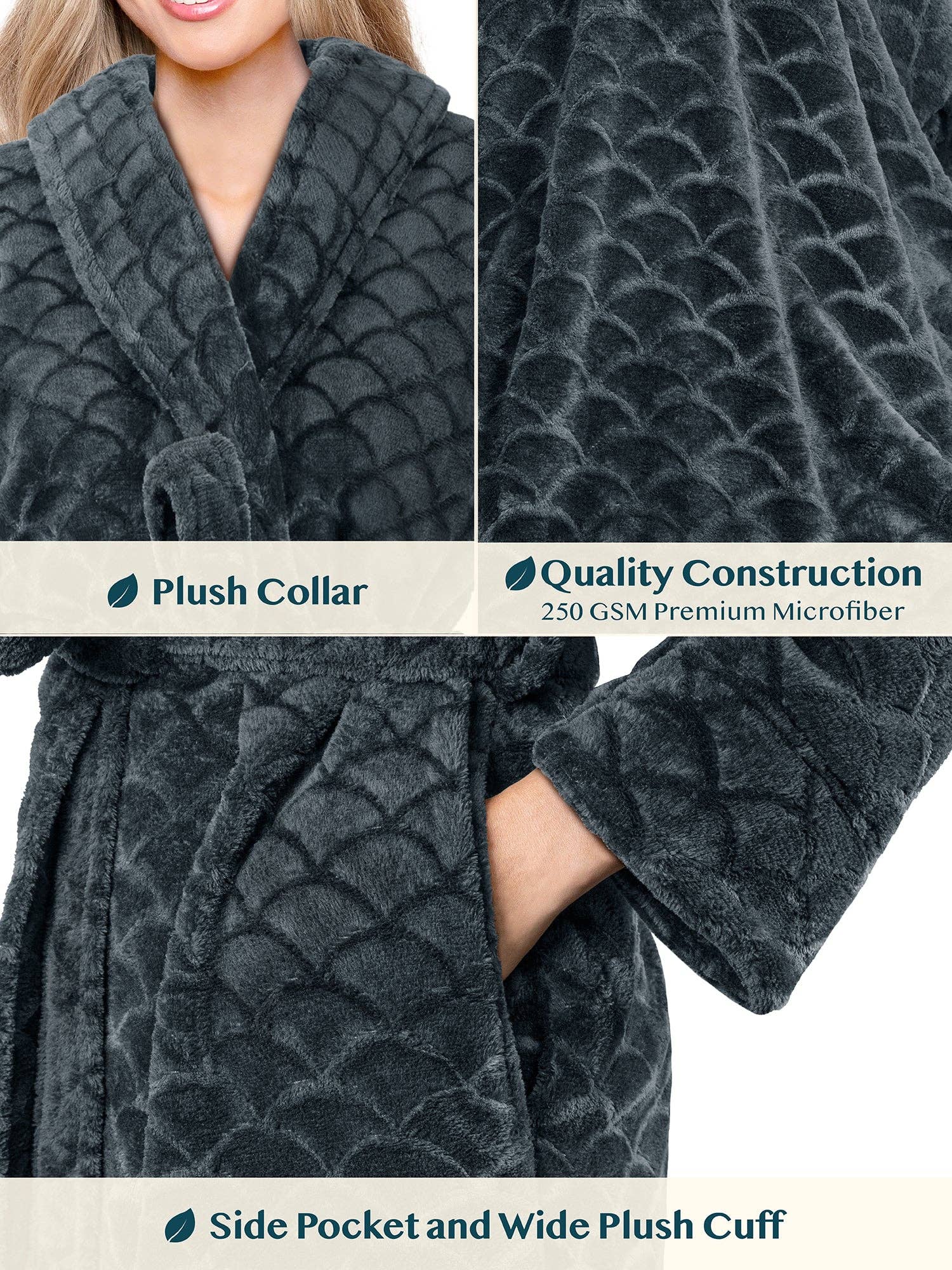 Pavilia - Wholesale Badjas - Dames - Dameskamerjas met geschulpte patroon22