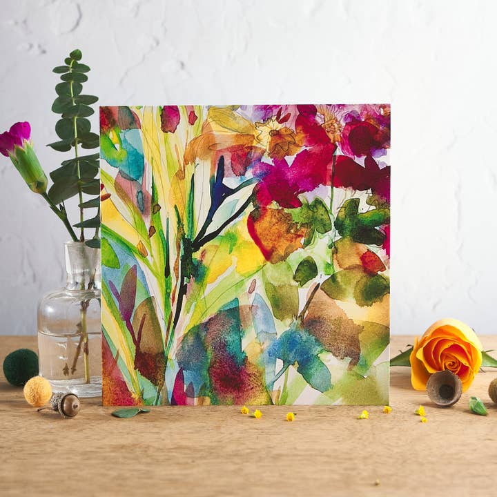 Cornish Flowers Greetings Card for wholesale by Diana Fegredo Studio