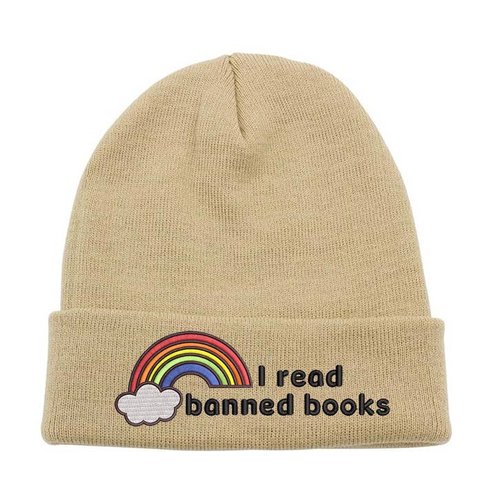 I Read Banned Books - Embroidered Winter Beanie for wholesale by Calm Down Caren