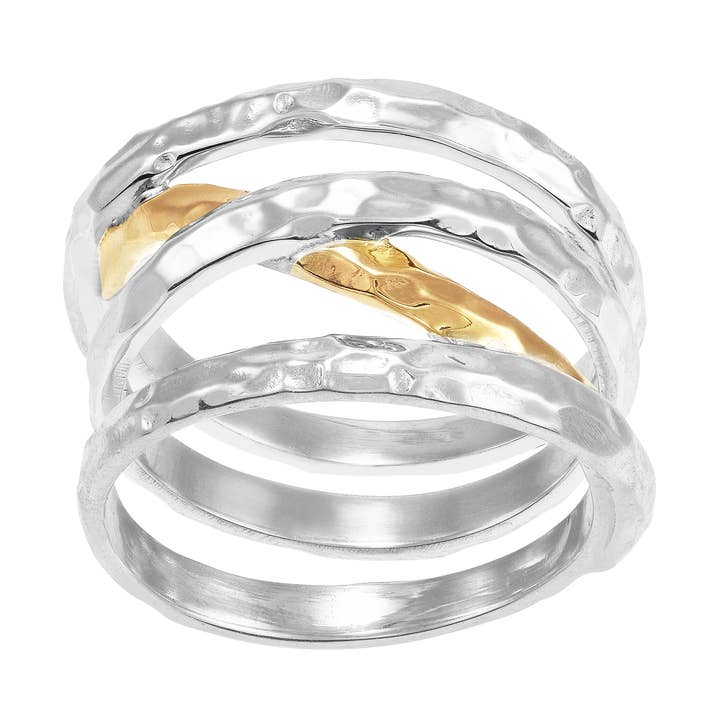 Silpada - Wholesale Band/Stacked Ring - Silpada 'Precious Style' Silver w 24K Gold Plating Ring0