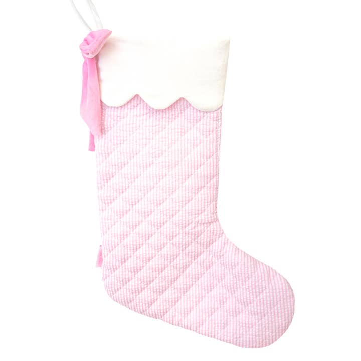 Pink Quilted Seersucker Scalloped Stocking and other Purchase Wholesale terry towelling. Free Returns & Net 60 Terms on Faire trending on Faire.