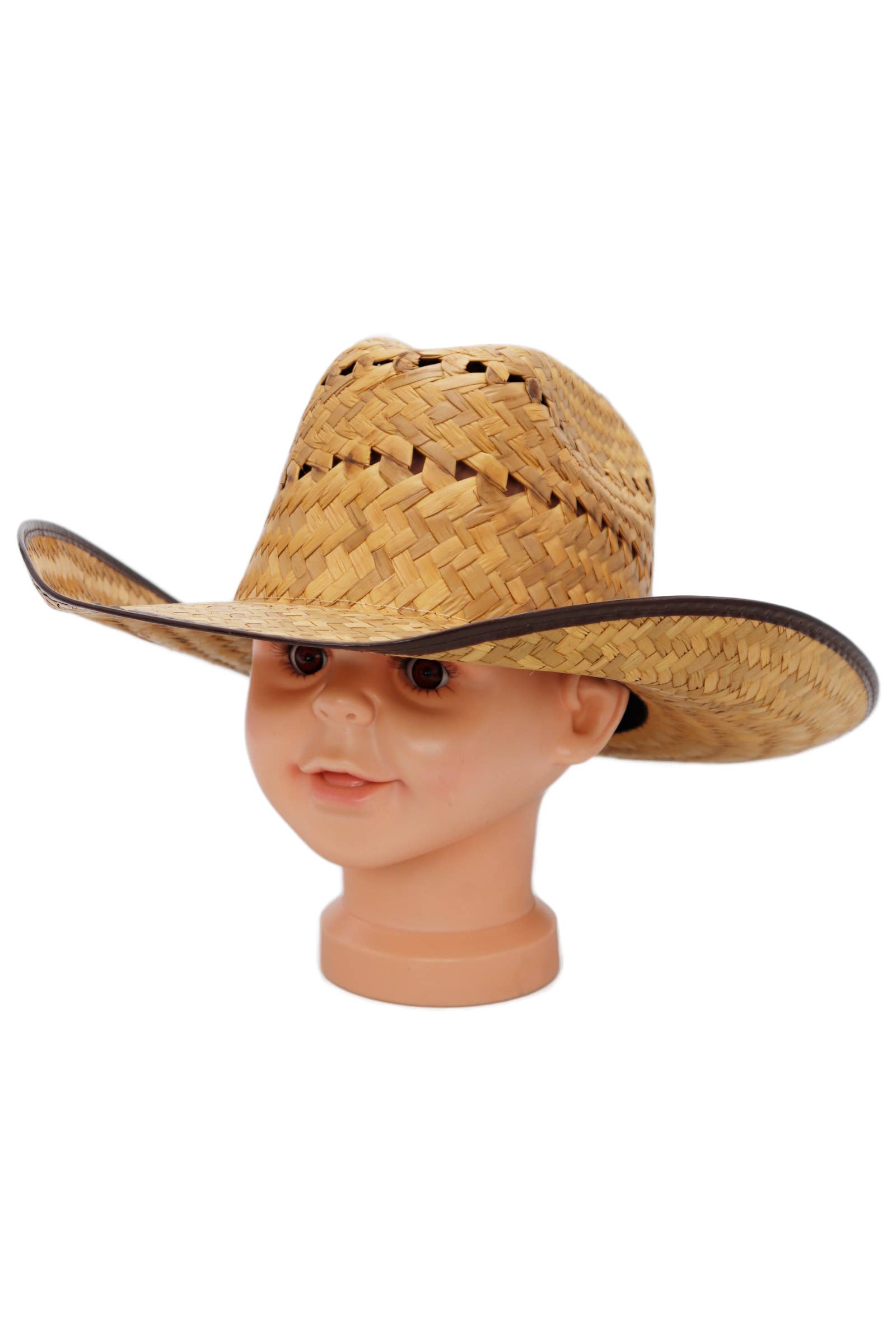 NATURAL BROWN Kids Cutter Crown Relaxed Taco Brim Cowboy Hat for wholesale on Faire