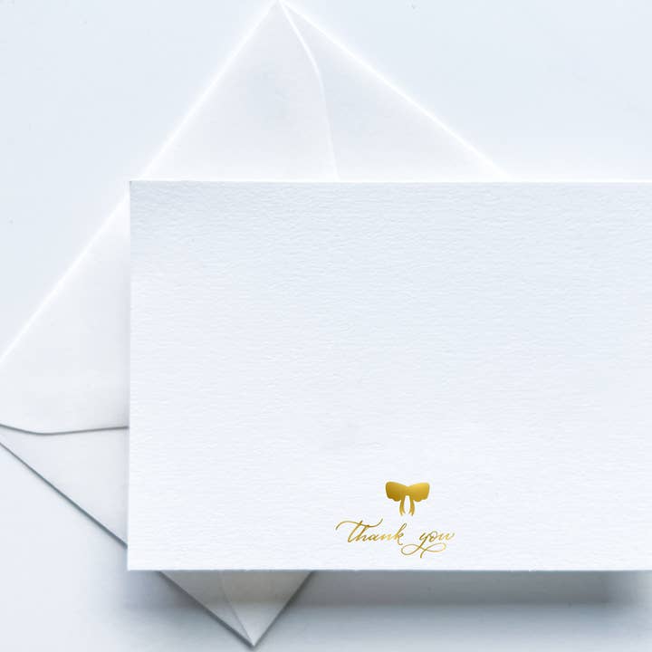 Swish Calligraphy - Wholesale Thank You Card - Thank You Card with Gold Foil Ribbon 2